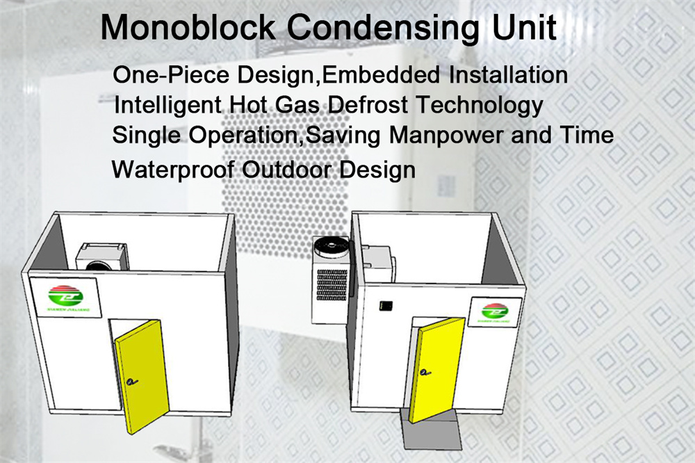 Air Cooled Monoblock Refrigeration Unit Recessed Installation Monoblock